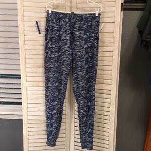 Blue and White Patterned Leggings